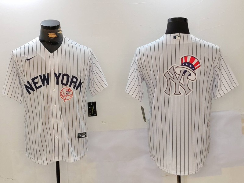 Men New York Yankees Blank White stripe Game 2024 Nike MLB Jersey style 9107